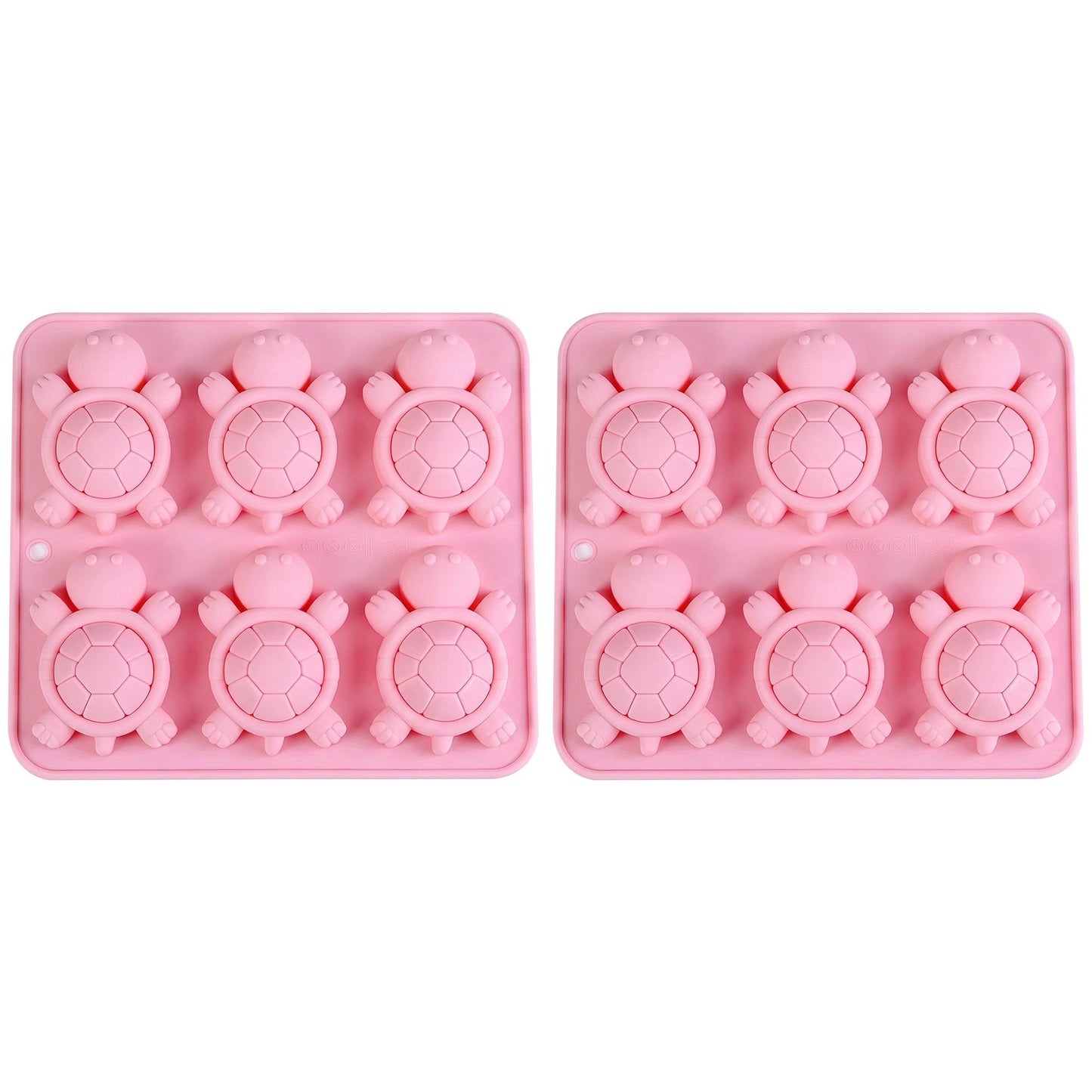 6-Cavity Turtle-Shaped Silicone Mold for Candy, Chocolate, Ice and Treats 6.5x6x0.8in