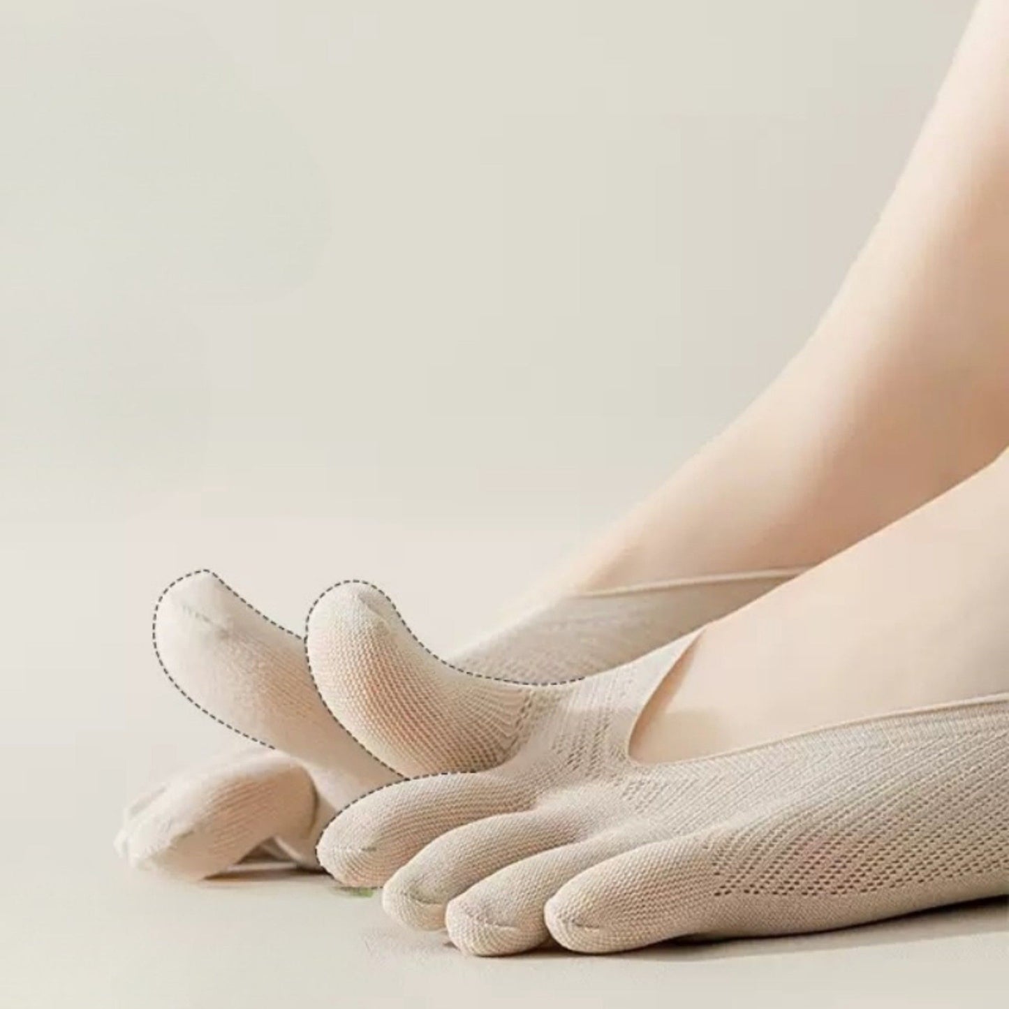 Mesh Toe Socks with Non-Slip Silicone Heel Grip Ultra Low Cut Breathable No Show Sock 3-Pack