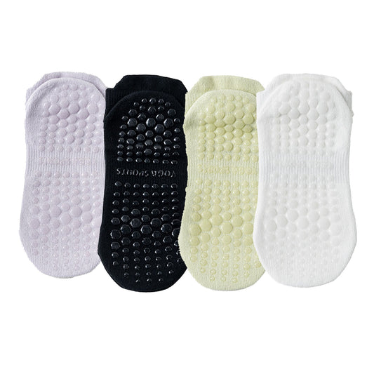 4-Pack Mesh Top Non-Slip Yoga Socks with Full Sole Grips and Breathable Lightweight Fabric