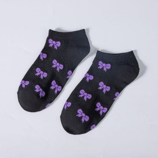 No - Show Socks with Bow Pattern for Casual 5Pk