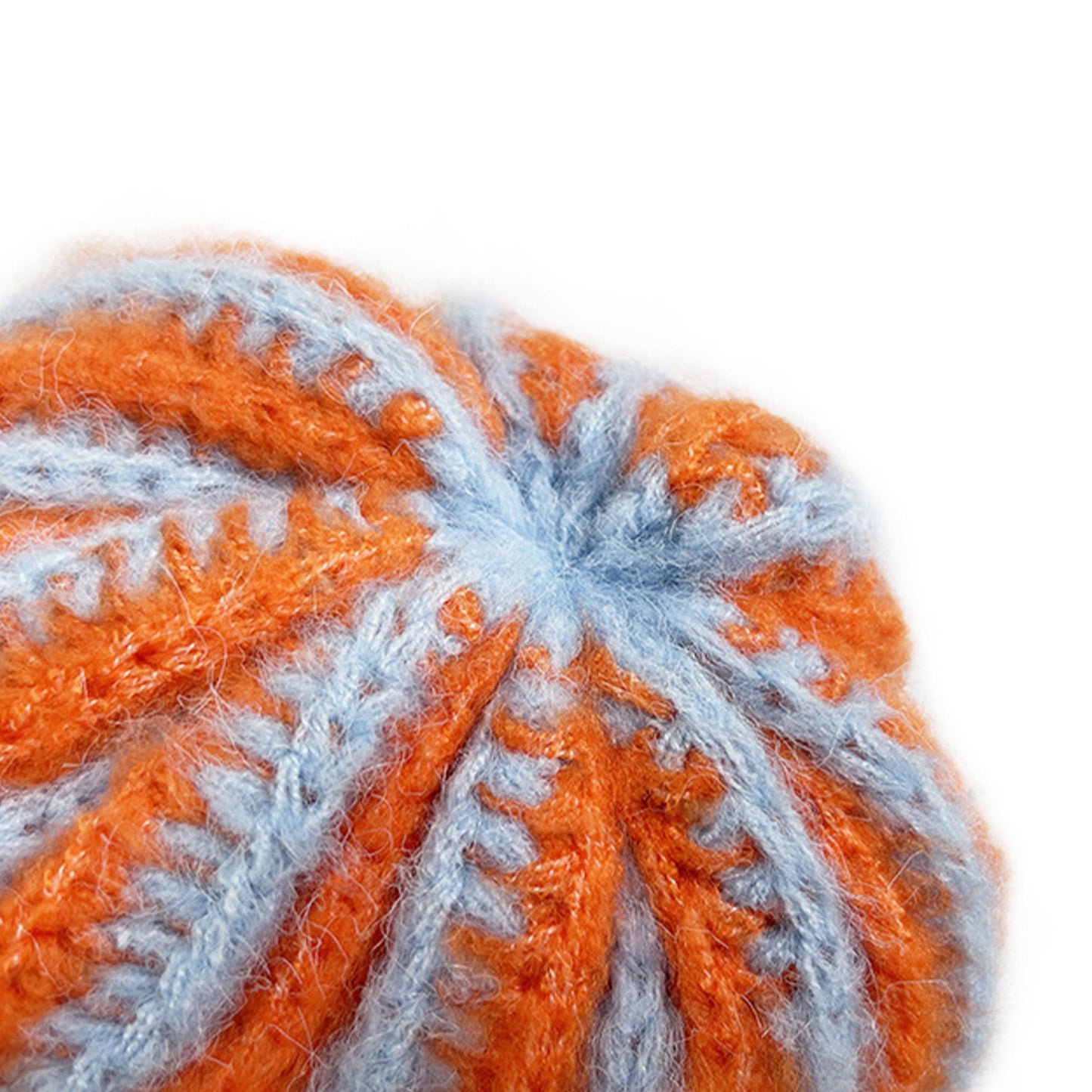 Knit Beanie with Colorblock Stripes and Folded Cuff Winter Hat