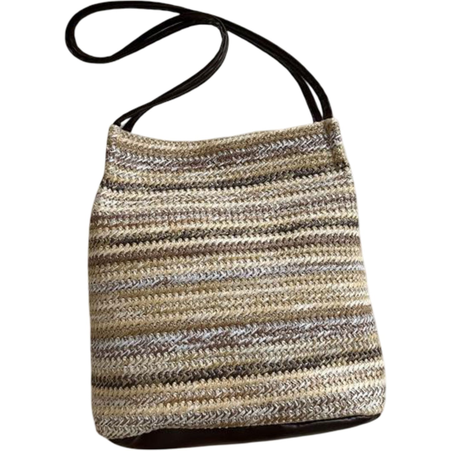 Woven Polyester Tote Bag with Magnetic Closure and Long Shoulder Straps