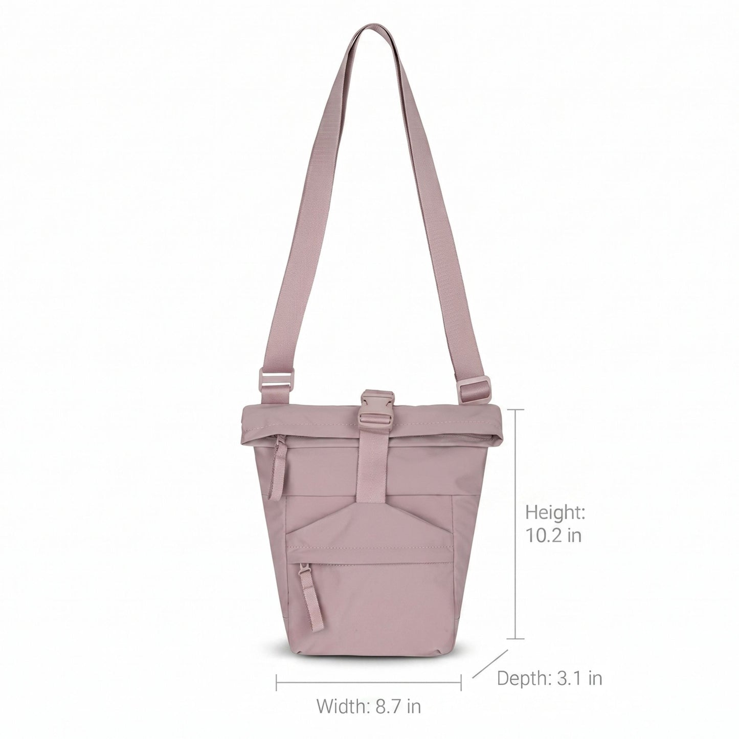 Water Resistant Nylon Crossbody Bucket Bag Adjustable Strap Multi Pocket Everyday Travel Bag