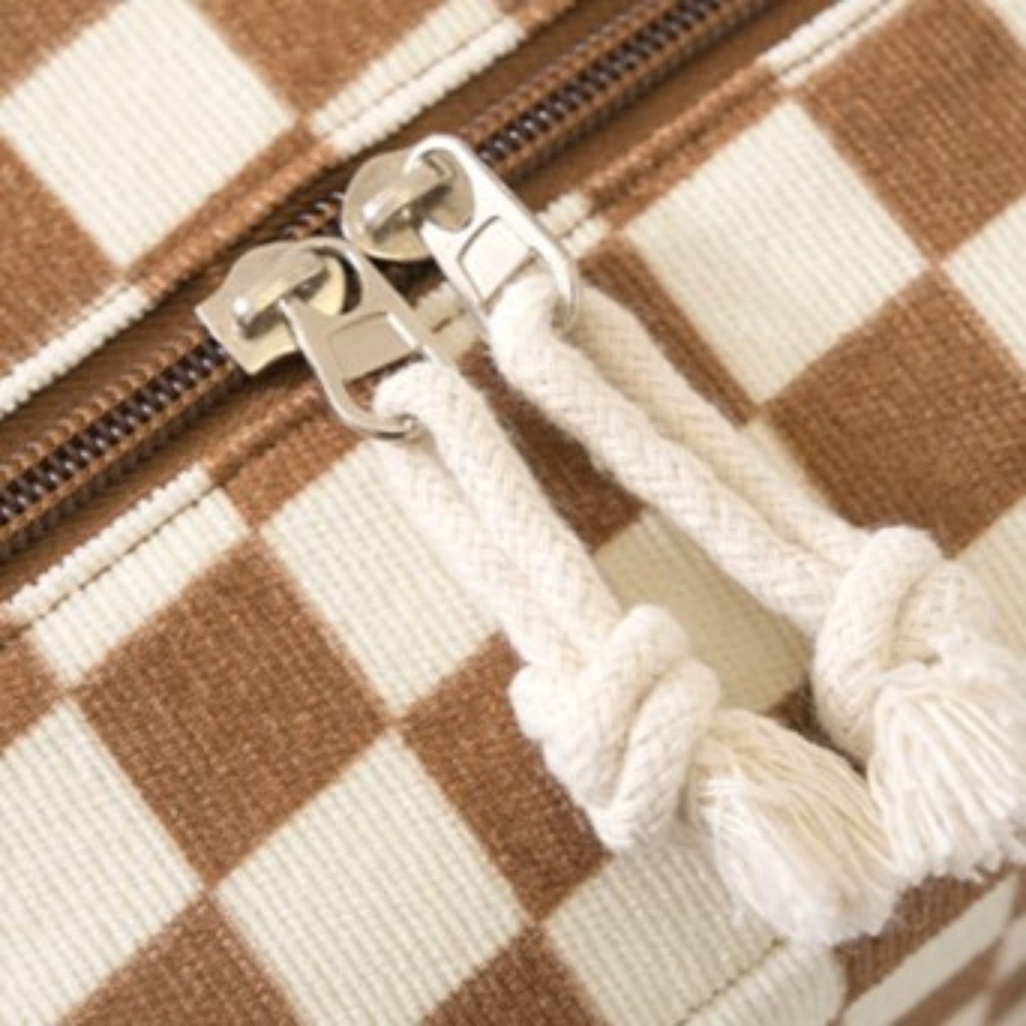 Checkered Insulated Lunch Bag Large Capacity Lunch Tote with Side Pockets for Work