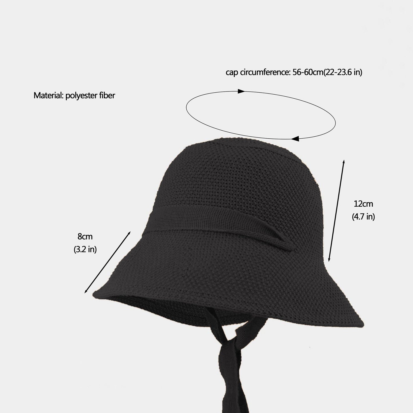 Women's Knit Straw Bucket Hat with Chin Strap