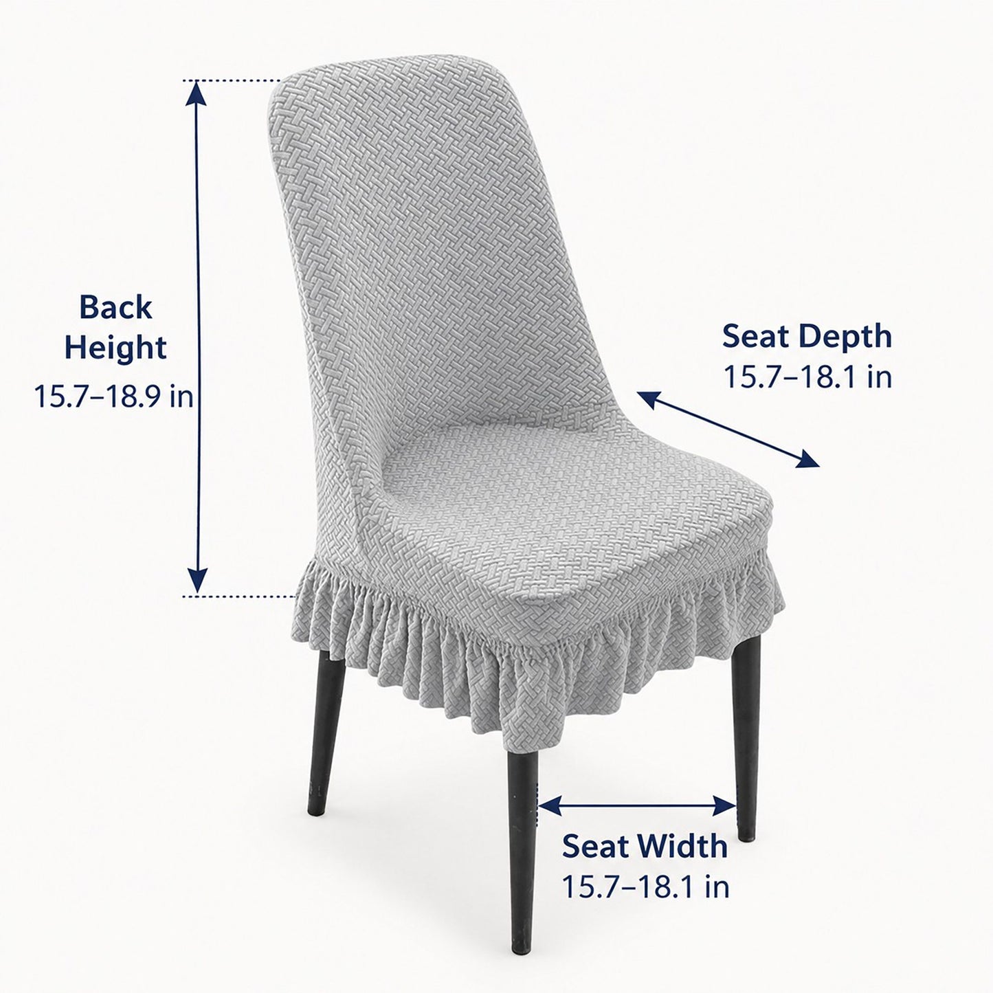 Textured Stretch Dining Chair Cover with Ruffled Skirt