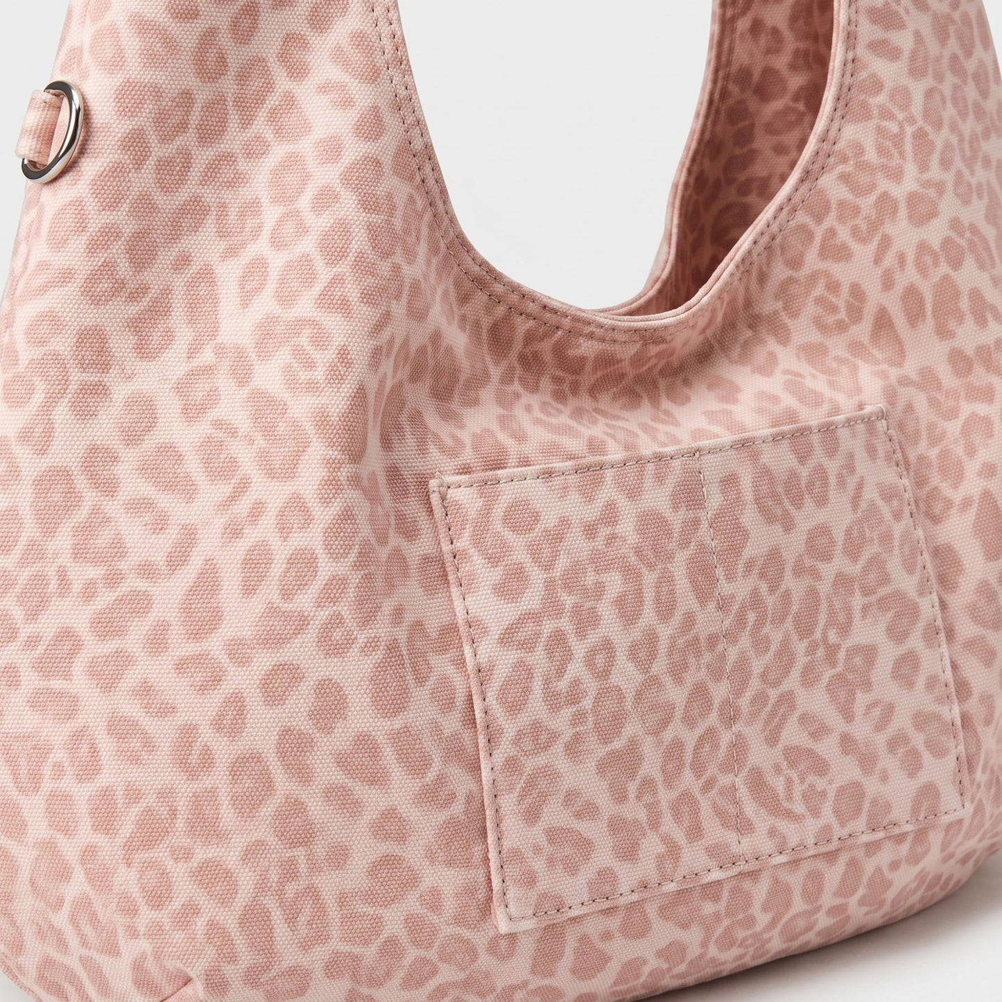 Leopard Print Hobo Tote Bag with Wide Shoulder Strap and Exterior Pocket 12.5x8x0.4in