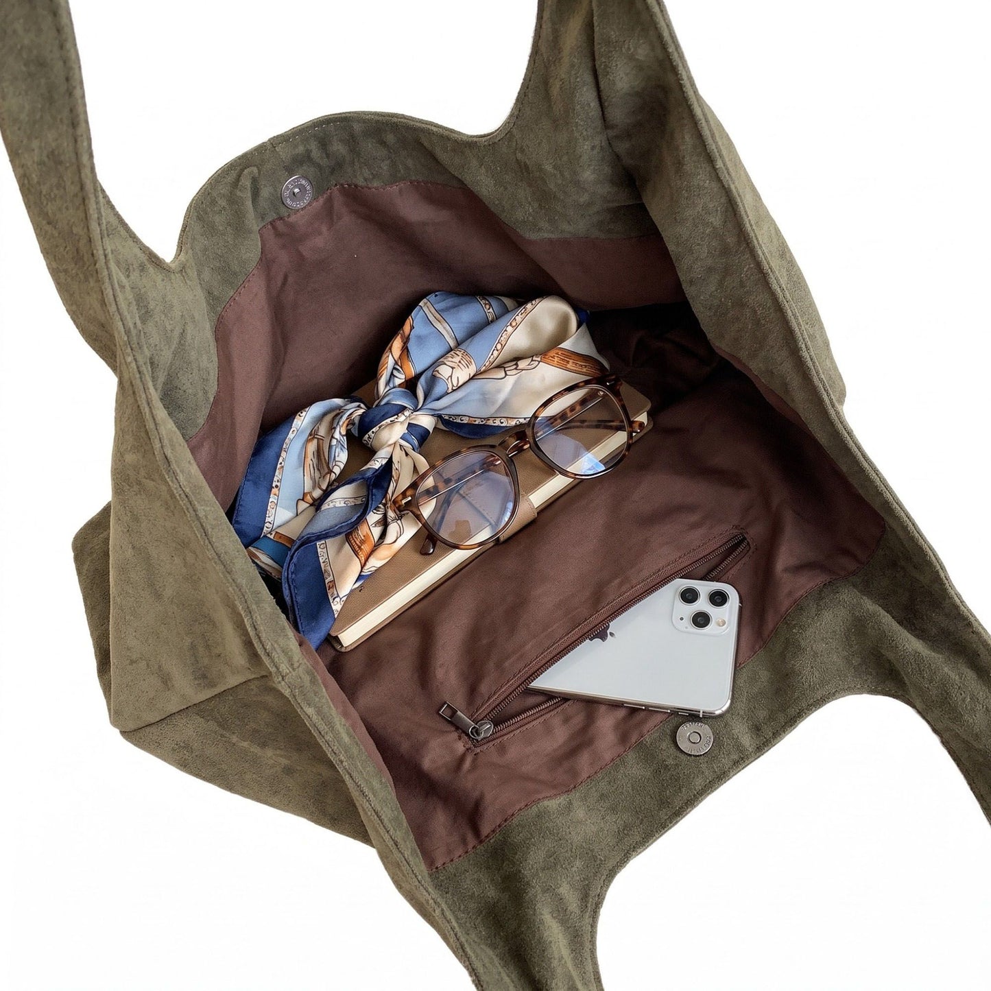 Faux Suede Hobo Shoulder Bag Large Soft Slouchy Tote
