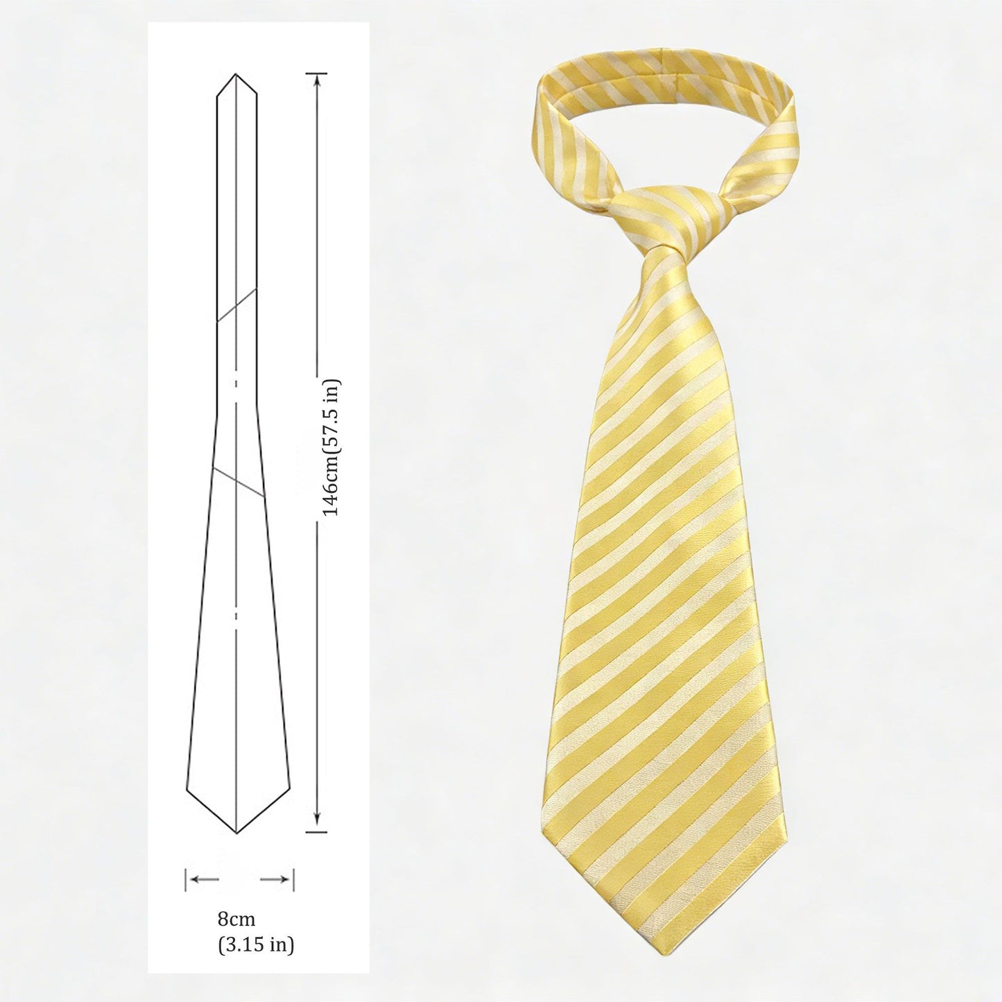 Men's Diagonal Stripe Polyester Tie - Formal Necktie for Business, Weddings & Stylish Daily Wear
