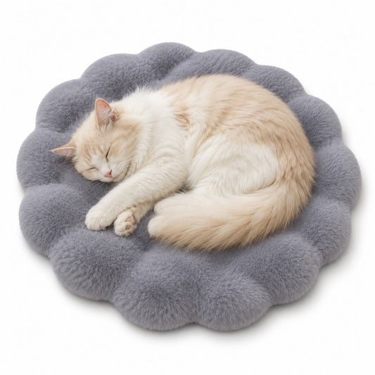 Bubble Plush Pet Mat for Cats and Small Dogs with Cushioned Wavy Fill Non-Slip Bottom Machine-Washable Design