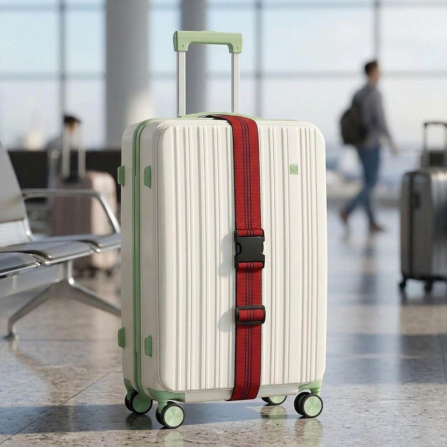2 Pack Adjustable Luggage Straps with Quick Release Buckles