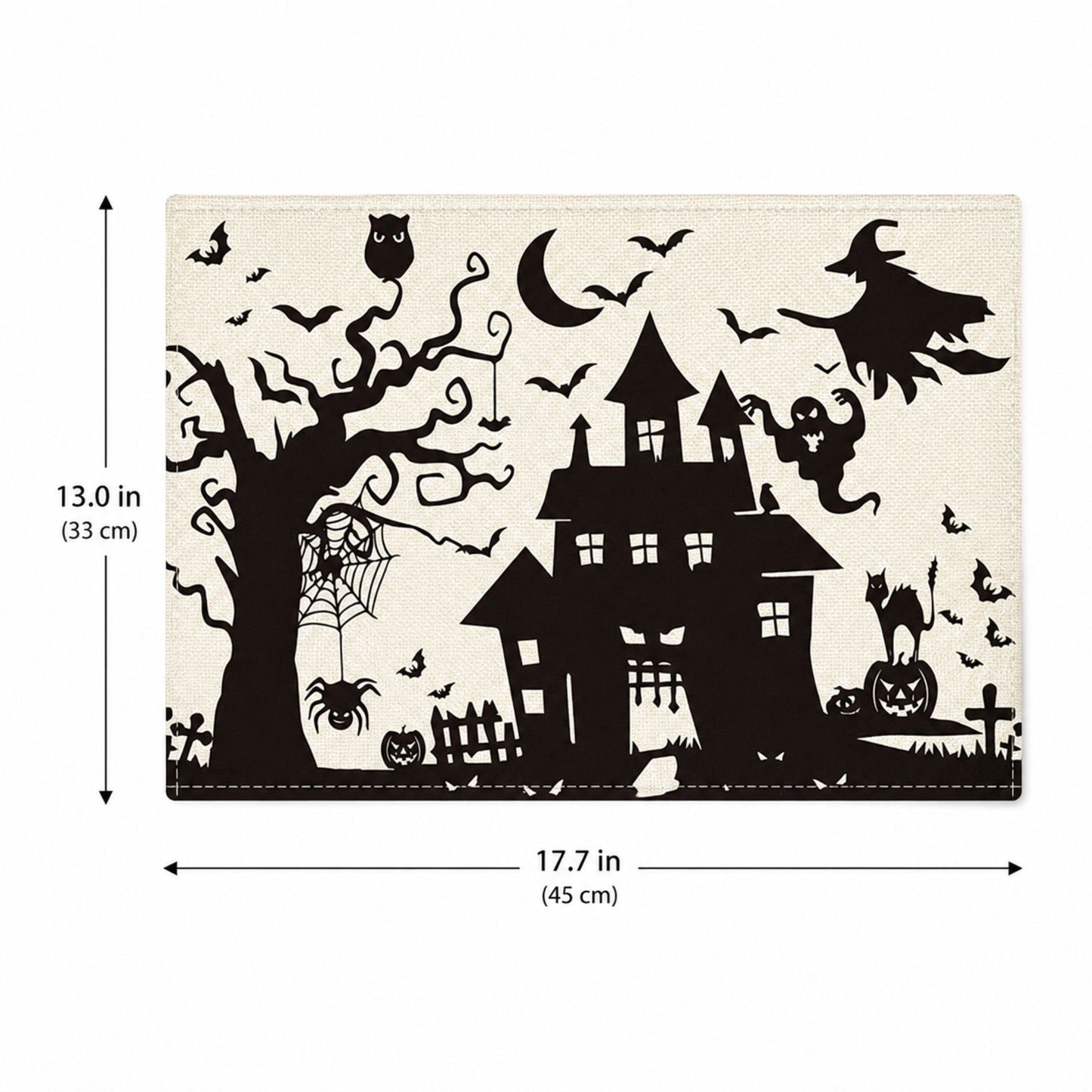 Halloween Ghost Pumpkin Skeleton Placemat Set of 4