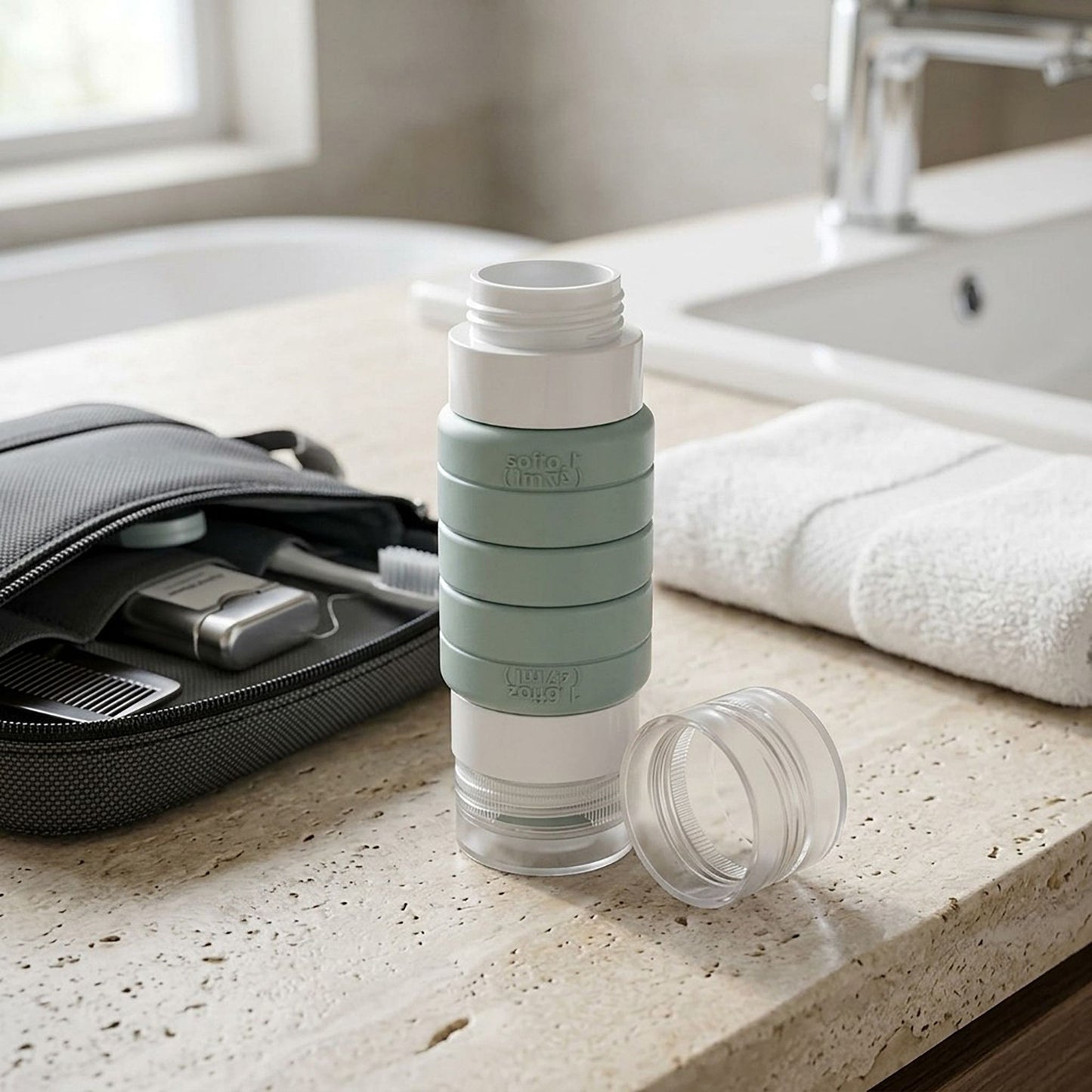 Dual Ended Refillable Travel Toiletry Squeeze Bottle