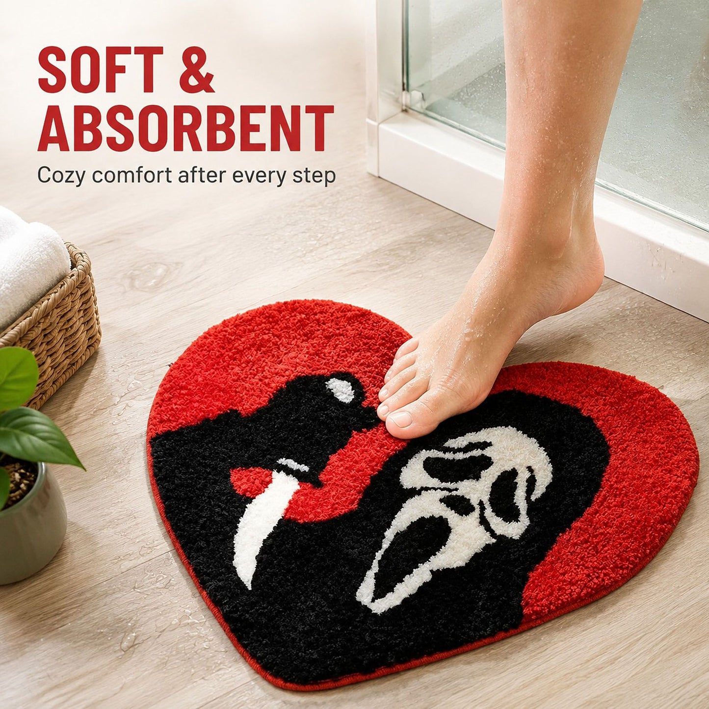 Halloween Shaped Bath Mat Soft Absorbent Nonslip Accent Rug