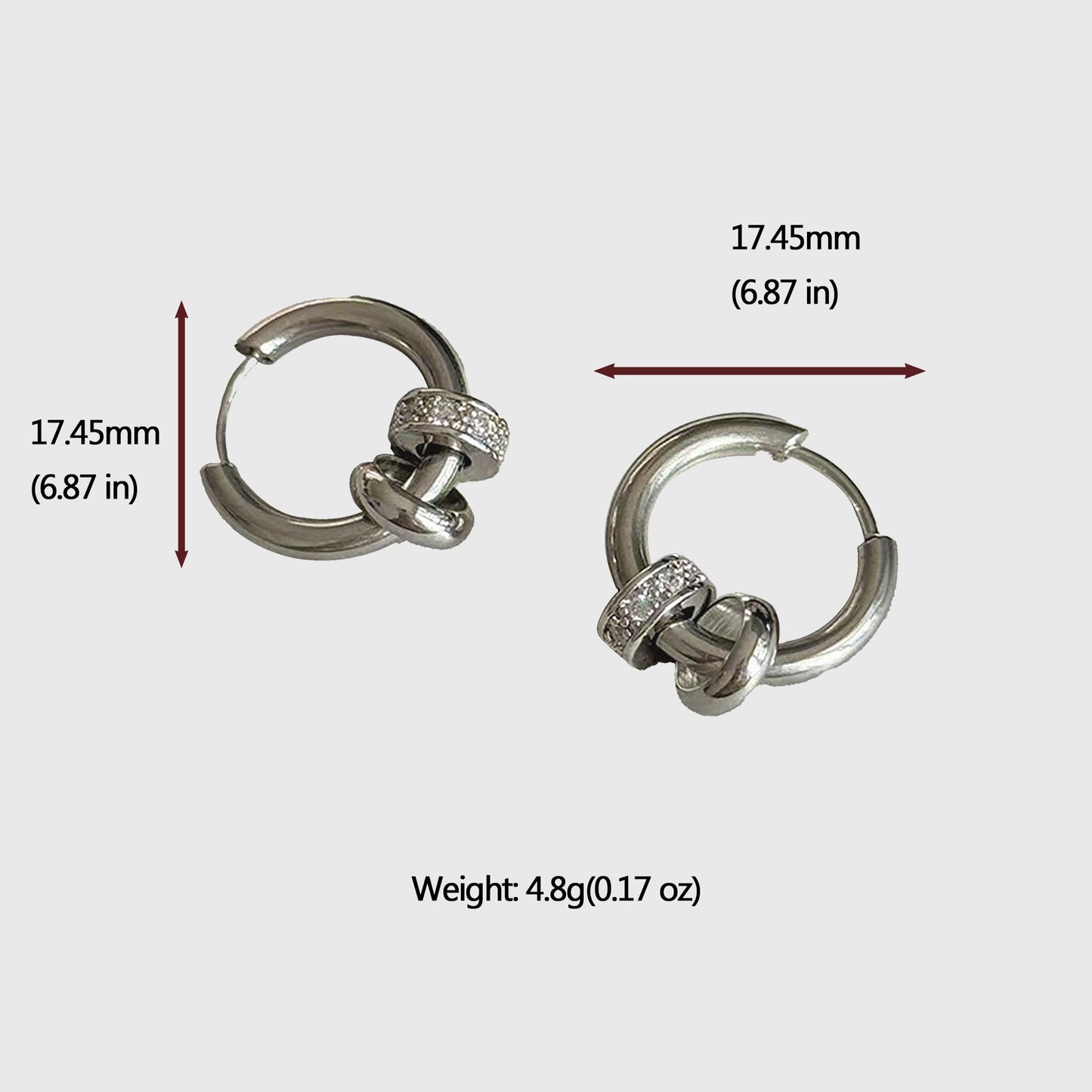 Women's Huggie Hoop Earrings with Ring Detail