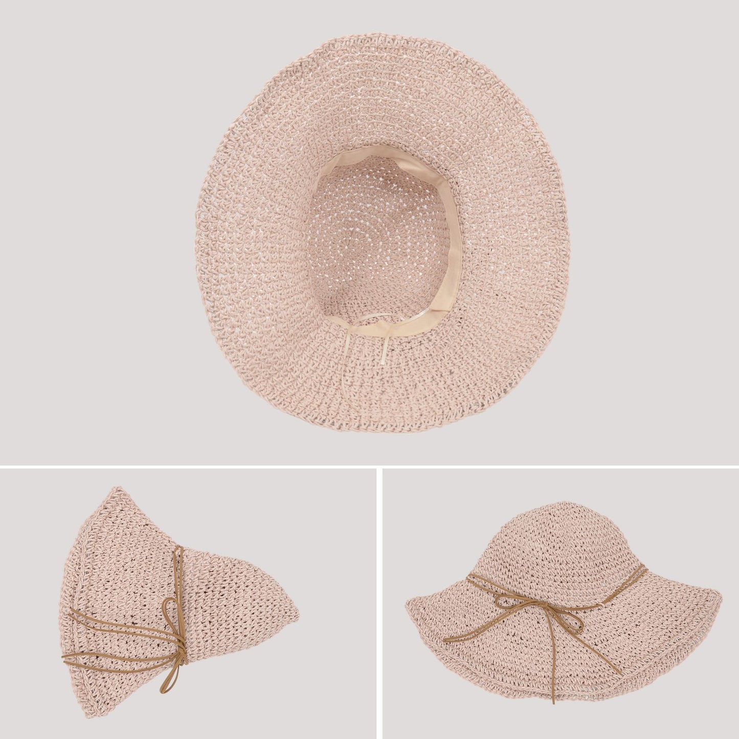 Woven Floppy Sun Hat with Rounded Crown and Decorative Bow Detail for Elegant Summer Shade and Vacation Style