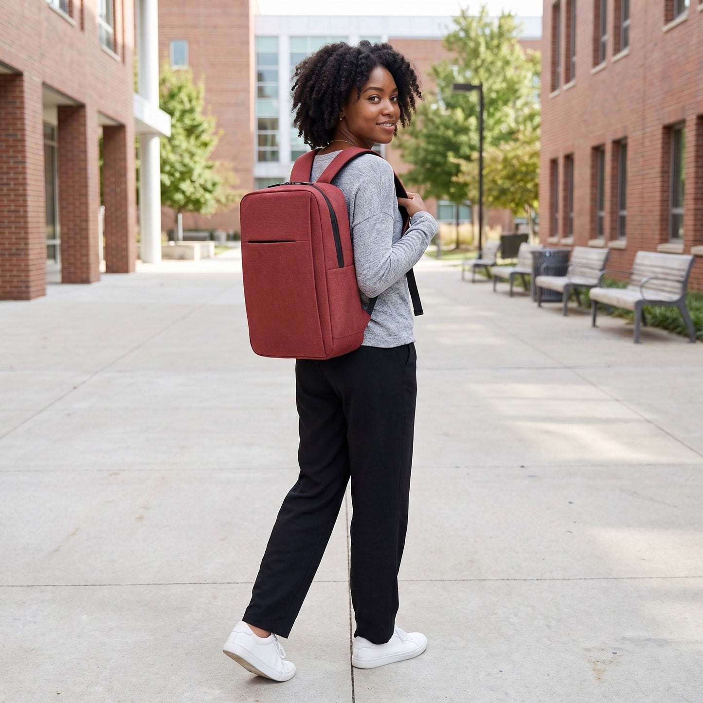 Modern Slim Laptop Backpack - Professional Commuter Daypack for Office, School, and Travel