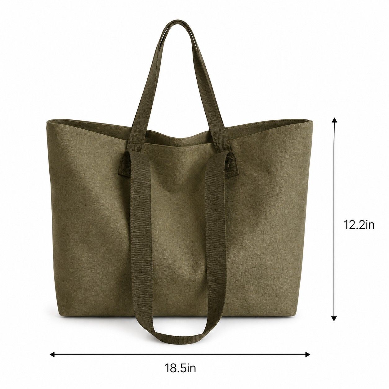 Large Canvas Tote Bag with Zip Closure Shoulder Straps for Work and Travel