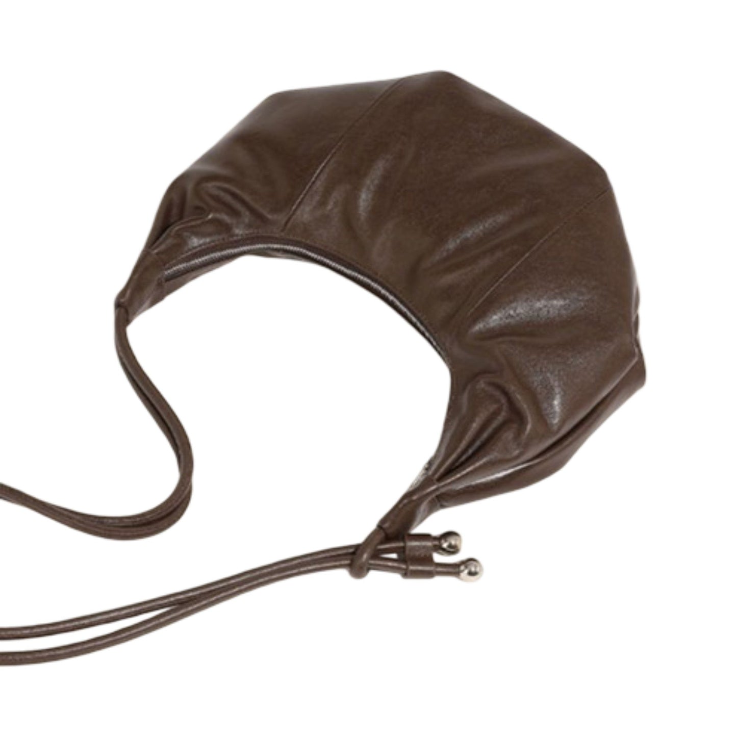 Slouchy Crescent Shoulder Bag with Genuine Leather Finish and Adjustable Strap