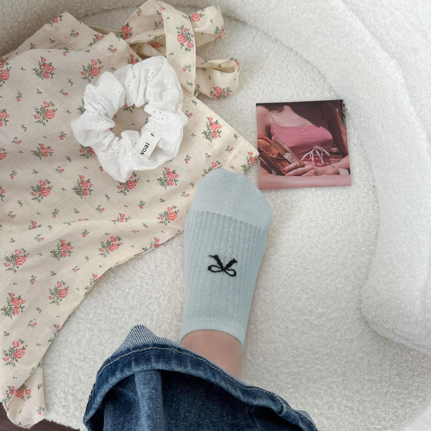 No-Show Liner Socks with Bow Accent 5Pk