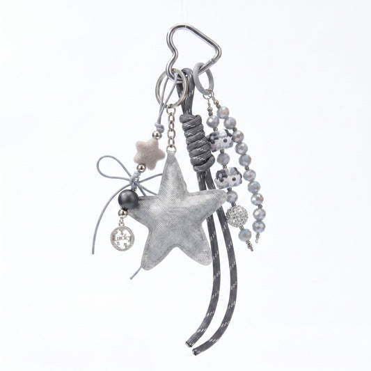 Bag Charm with Hanging Strap and Decorative Accents