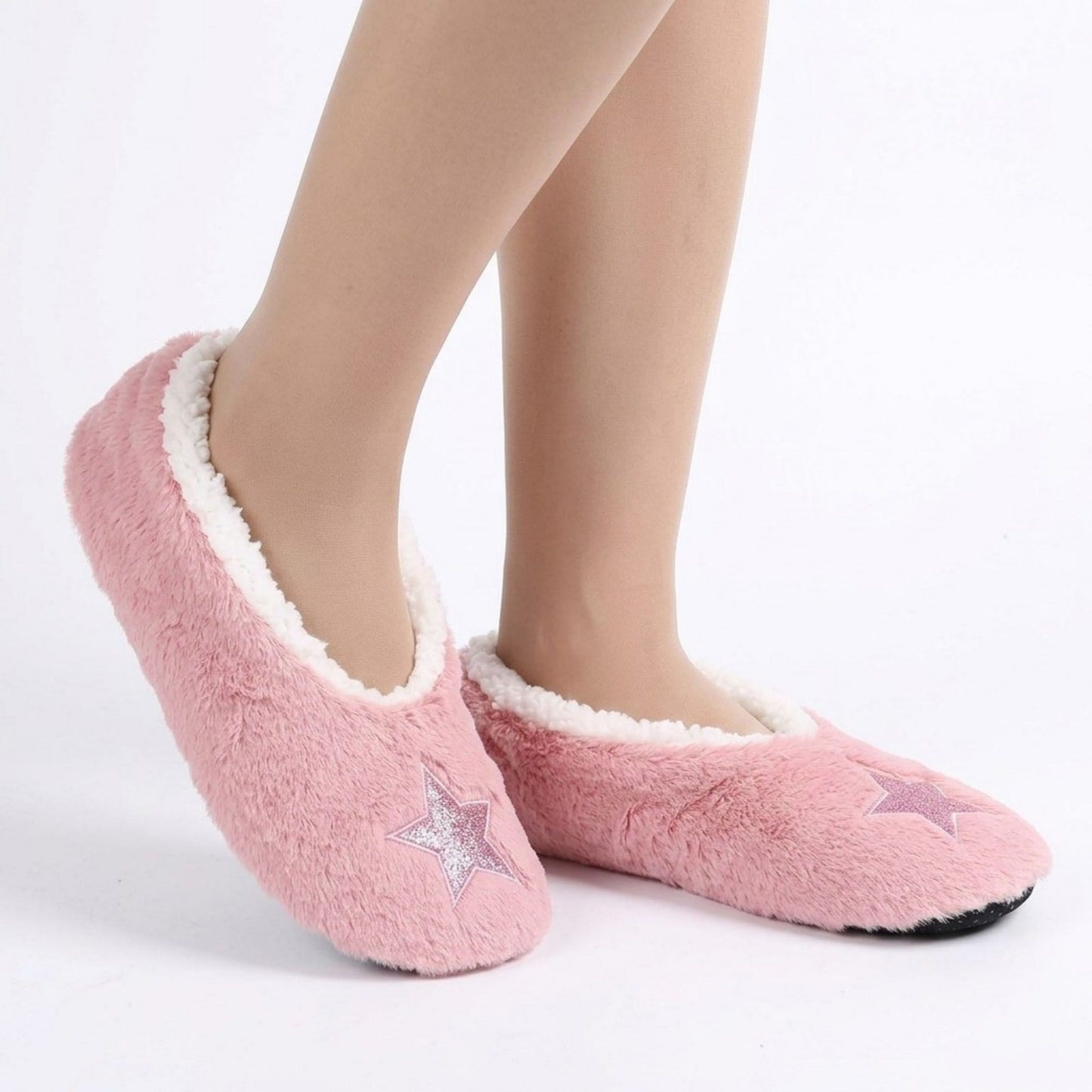 Fuzzy Star Slipper Socks