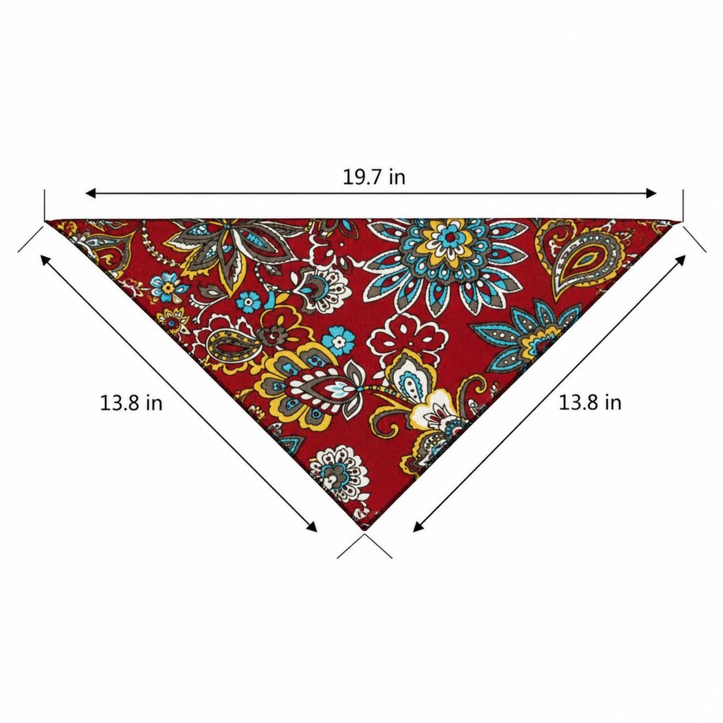 Paisley Floral Pet Bandana Scarf Bohemian Neckerchief for Cats and Dogs Bib