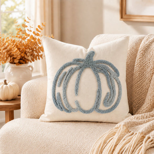 Tufted Pumpkin Throw Pillow Cover for Couch Bed and Chair