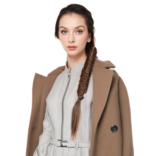 24-Inch Long Fishtail Braid Ponytail Hair Extension Claw Jaw Braiding Ponytail Synthetic Hairpiece for Women