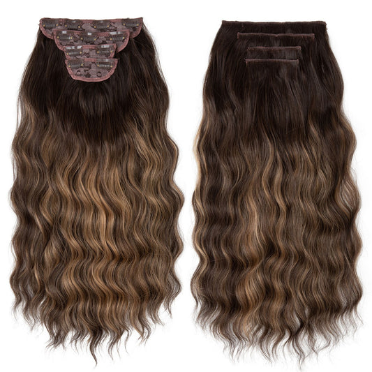 Long Curly Water Ripple Clip-in Hair Extensions for Women