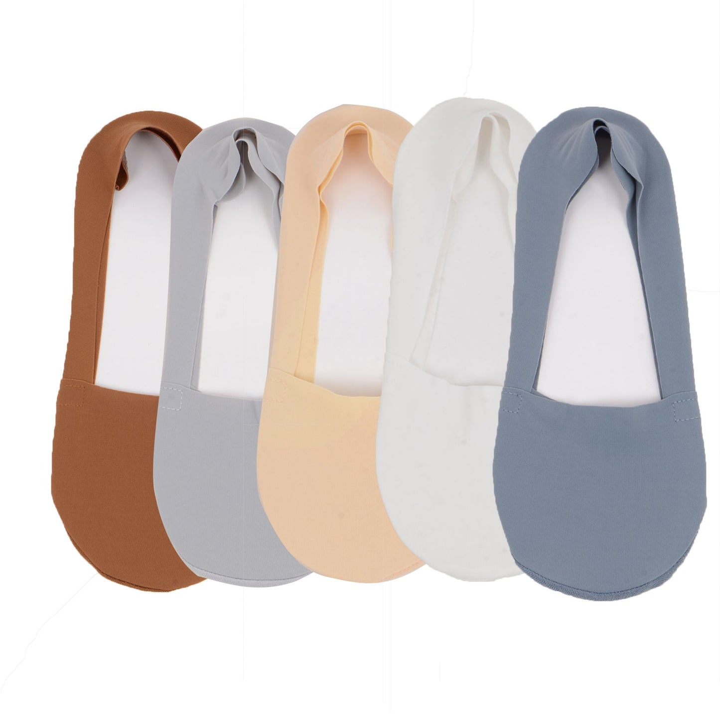 5 Pairs Women Ice Silk Low Cut Liner Socks Deep Cut Design Anti-Slip Cotton Sole Breathable Invisible Socks for Flats