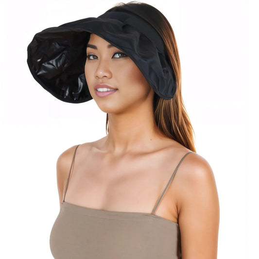 Foldable Visors Sun Hat Wide Brim Roll-up Headband