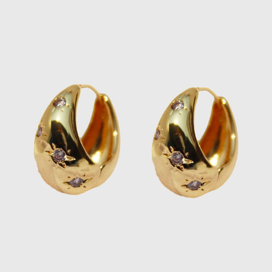 Women's Celestial Crystal Hoop Earrings