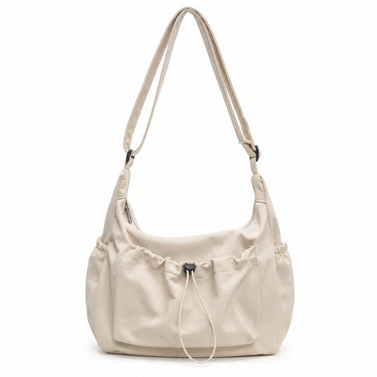 Crossbody Hobo Shoulder Bag with Adjustable Strap Zip Closure and Side Pockets