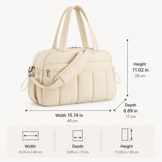 Nylon Travel Tote Gym Bag with Pockets and Shoulder Handles