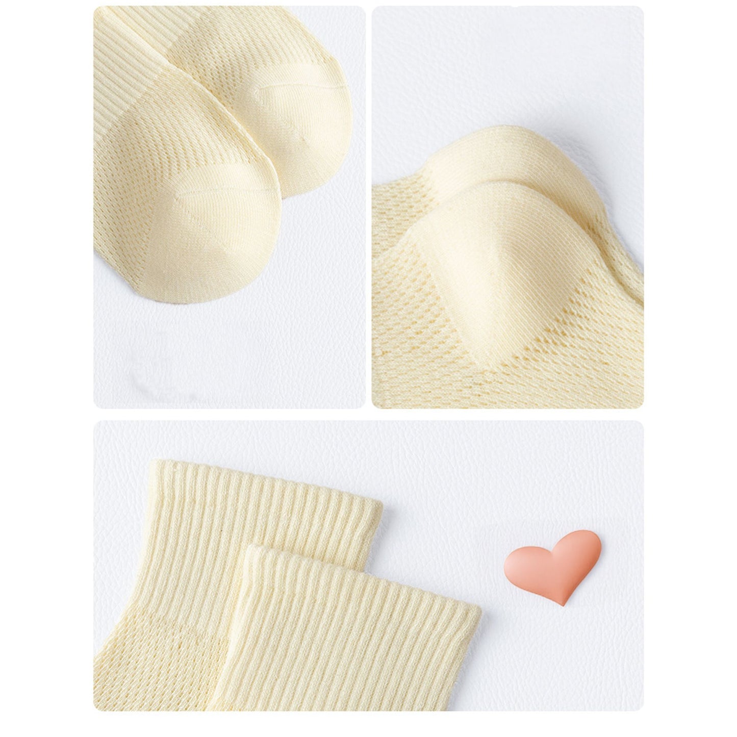 Womens Lightweight Breathable Ankle Socks 5-Pack Cushioned Sole Mesh Texture Soft Stretch Comfort Fit