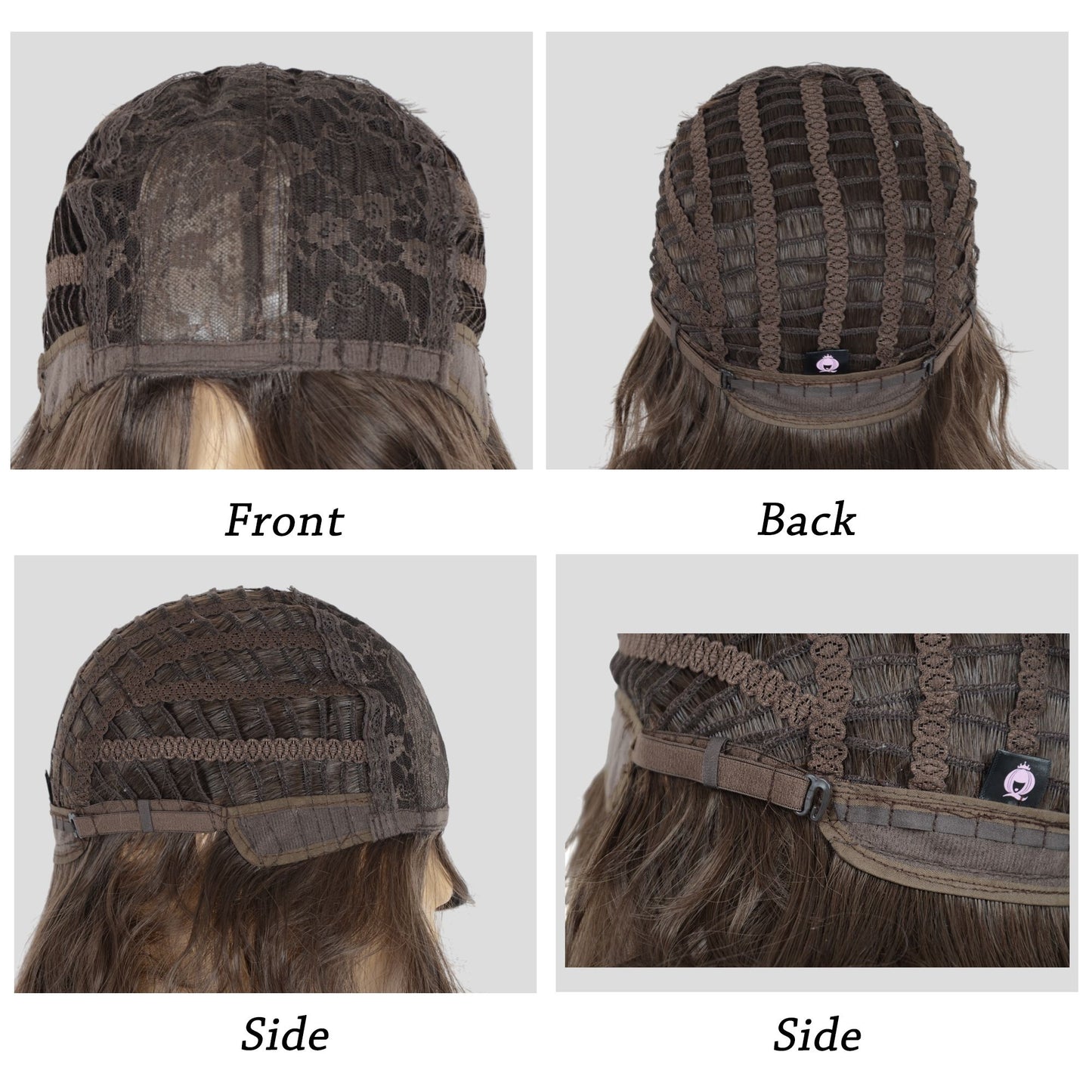 Natural Wavy Bob Wig with Curtain Bangs Synthetic Short Curly Bob