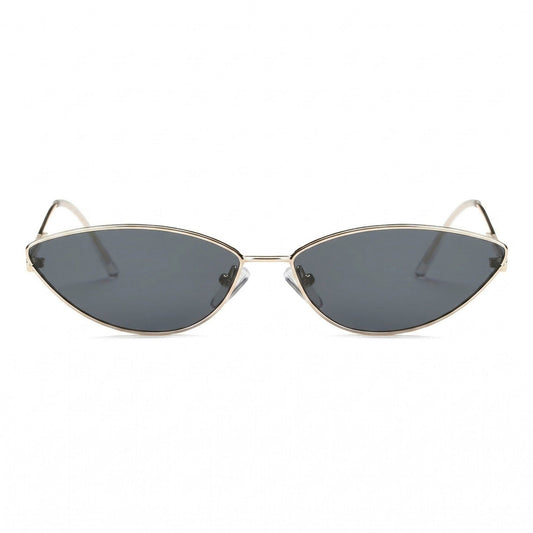 Sleek Cat-Eye Sunglasses with Slim Metal Temples and Stylish Lenses