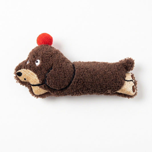 3pc Dachshund Plush Hair Clip Set Soft Dog Barrettes Cute Hair Accessories