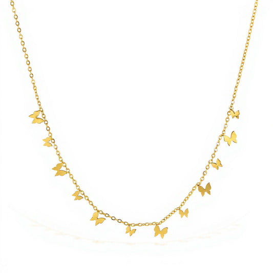 Butterfly Charm Necklace with Delicate Miniature Pendant Accents and Dainty Chain Design for a Soft Feminine Layered Look