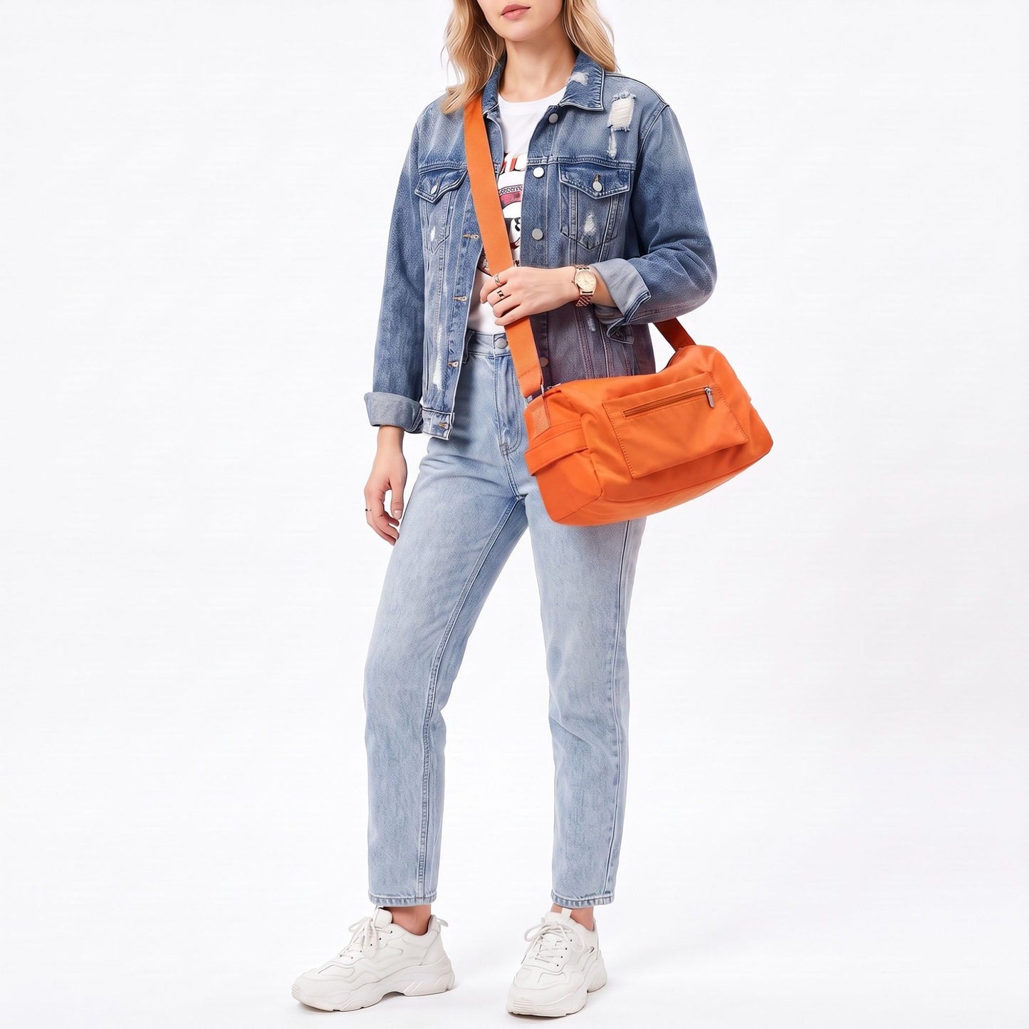 Shoulder Bag Adjustable Strap Multi Pocket Casual Crossbody Bag