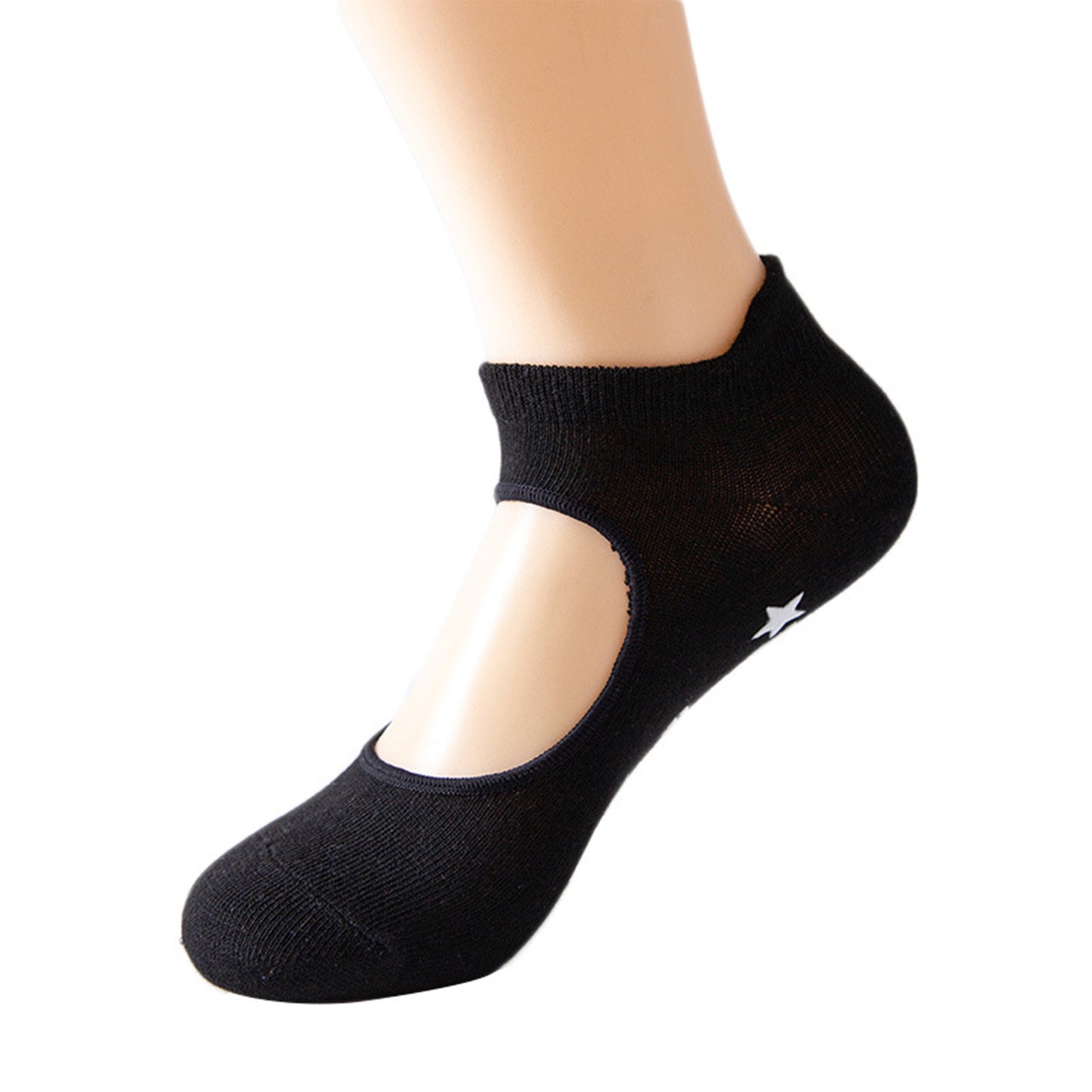 Non Slip Yoga Grip Socks Open Instep Pilates Barre Workout Socks Low Cut Athletic Socks 4 Pack