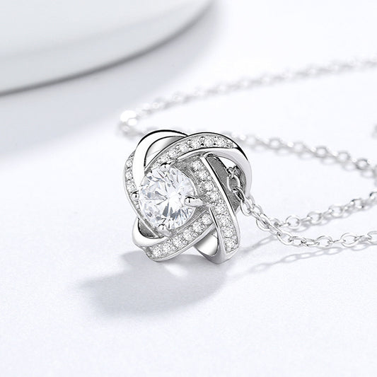 Four Leaf Twist 925 Sterling Silver Necklace
