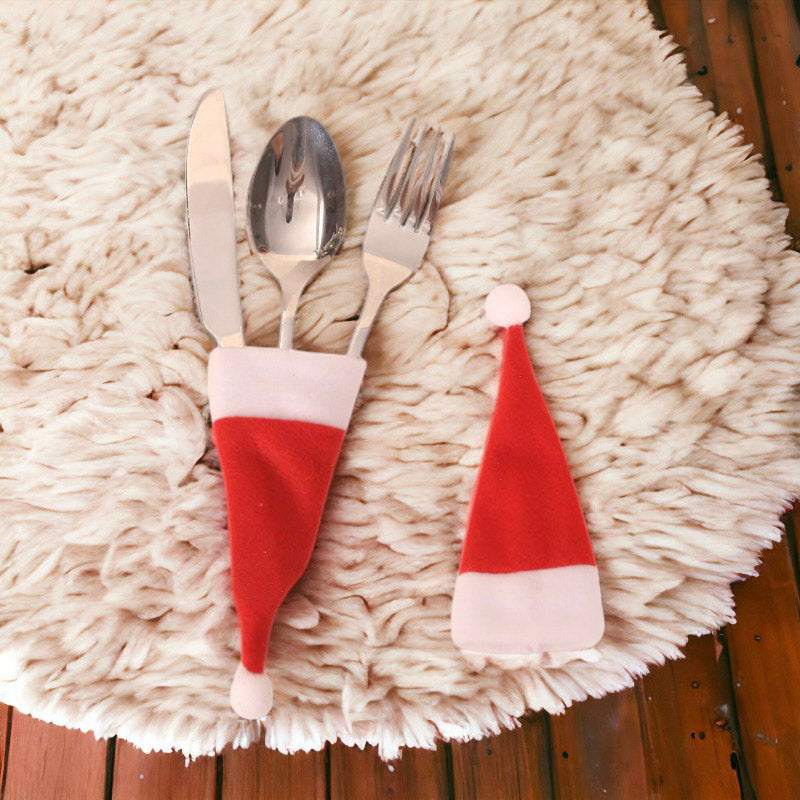 Mini Christmas Hat Utensil Holder