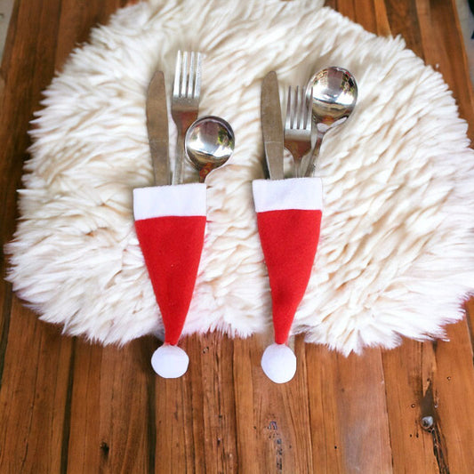 Mini Christmas Hat Utensil Holder