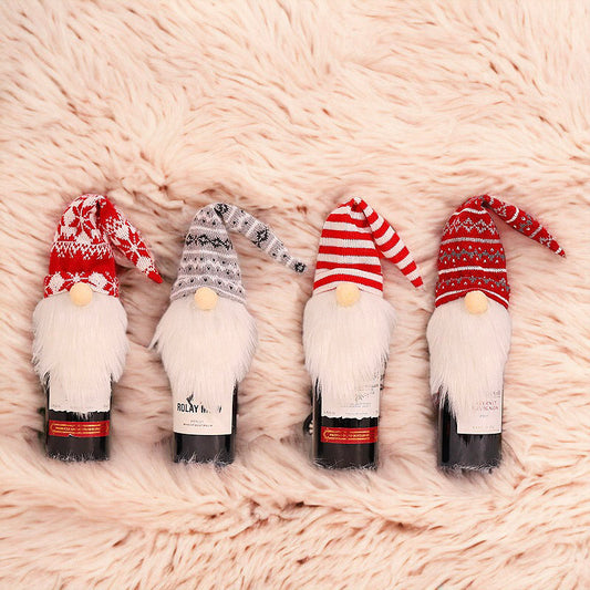 Festive Christmas Elf Design Wine Bottle Cover