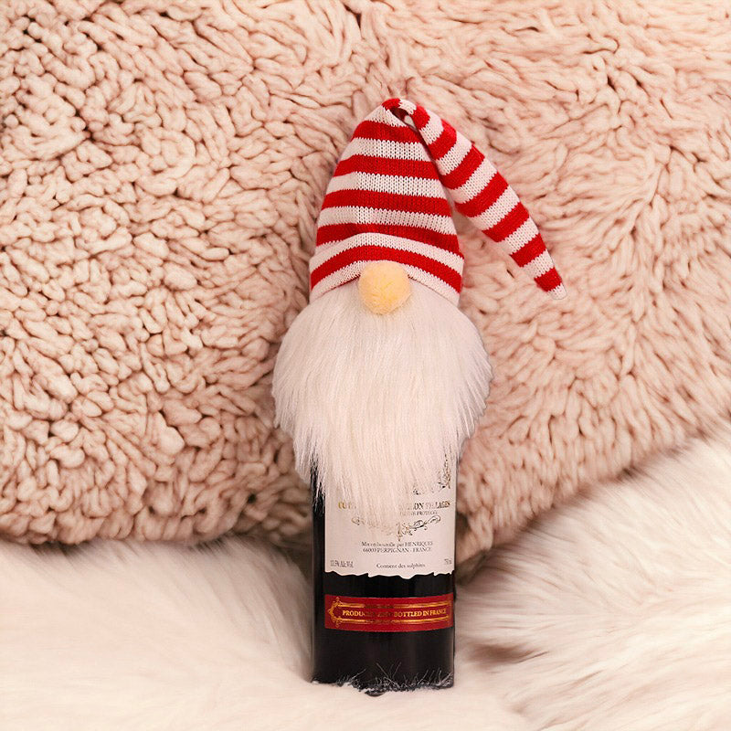 Festive Christmas Elf Design Wine Bottle Cover