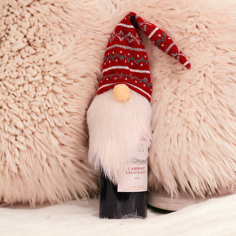 Festive Christmas Elf Design Wine Bottle Cover