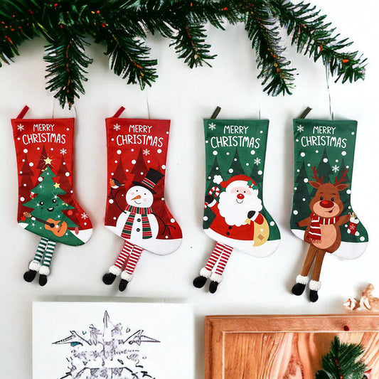 Festive Santa, Snowman, Christmas Tree And Reindeer Designed Christmas Socks