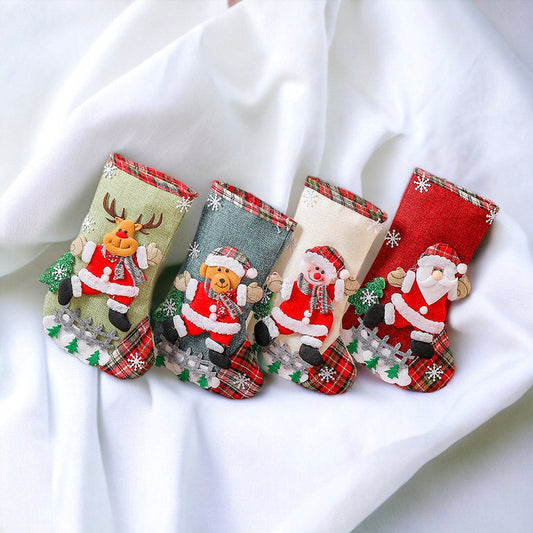 Festive Santa, Snowman, Reindeer, and Bear Christmas Socks